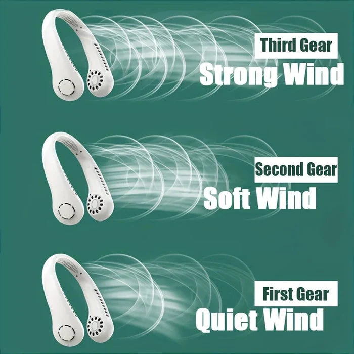 Rechargeable Portable Hanging Neck Fan (Imported)